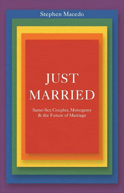 Rectangular Rainbow Graphic with "Just Married" in the center