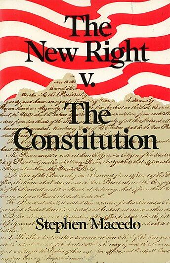 An image of the U.S. Constitution superimposed by red and white stripes which appear to be eroding the Constitutional text. 
